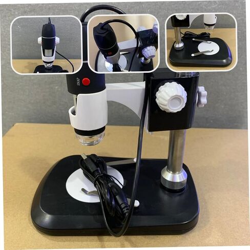 TEHAUX Portable Digital Microscope with LED Light Magnification USB Handheld Electronic Magnifier for Collectors Jewelry Inspection Industrial Testing Black in Saudi Arabia