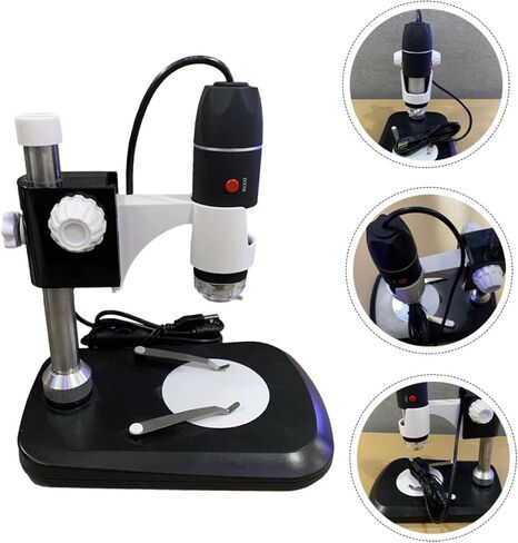 TEHAUX Portable Digital Microscope with LED Light Magnification USB Handheld Electronic Magnifier for Collectors Jewelry Inspection Industrial Testing Black in Saudi Arabia