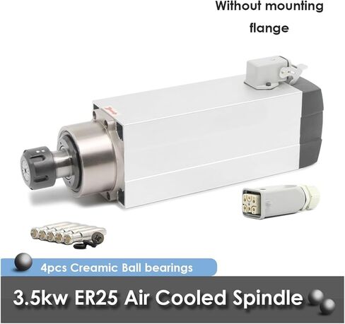 محامل محرك المغزل المبرد بالهواء 3.5KW ER25 مع/بدون شفة (بدون شفة، 220 فولت) in Kuwait