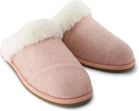TOMS Women’s Valerie Slipper – Rib-Knit Mule House Slipper with Memory Foam Insole, Faux-Fur Lining, Rubber Outsole for Indoor & Outdoor Comfort in Saudi Arabia