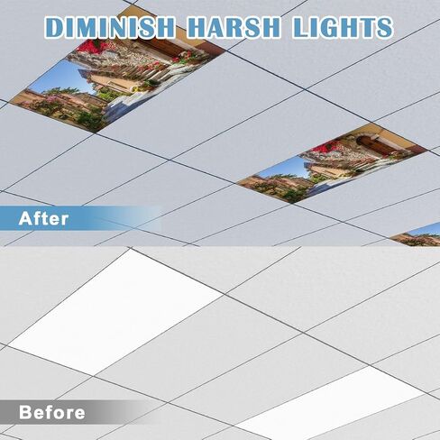 4 Pack Fluorescent Light Covers for Ceiling Lights Rainbow Glasgow City Chambers George Square Scotland UK Decorative Magnetic Fluorescent Light Filters for Classroom Office Home 4x2 ft in Kuwait