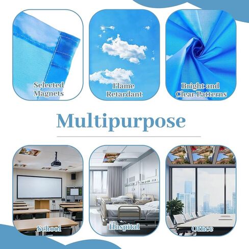 4 Pack Fluorescent Light Covers for Ceiling Lights Rainbow Glasgow City Chambers George Square Scotland UK Decorative Magnetic Fluorescent Light Filters for Classroom Office Home 4x2 ft in Kuwait