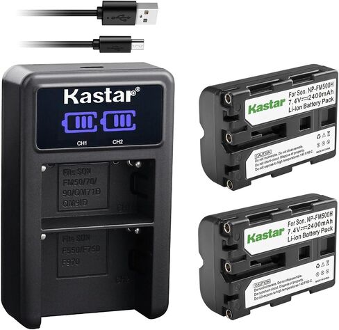 شاحن بطارية USB Kastar NP-FM500H LED2 متوافق مع كاميرا Sony DSLR-A100، α100، Alpha A100، DSLR-A100/B، DSLR-A100H، DSLR-A100K، DSLR-A100K/B، DSLR-A100W، DSLR-A100W/B، DSLR-A200 in Saudi Arabia