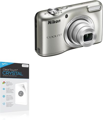 واقي شاشة BoxWave متوافق مع كاميرا Nikon Coolpix L31 - ClearTouch Crystal (عبوتان)، غلاف فيلم عالي الدقة - يحمي من الخدوش in Saudi Arabia