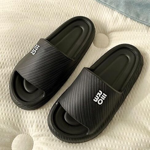 Bathroom Slippers for Men Women,Shower Shoes Thickened,Slippers Indoor Home Beach Non Slip Anti-Slip Quick Drying Pool Slides,Black in Saudi Arabia