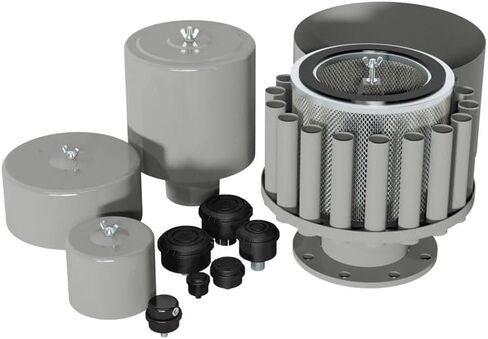 كاتم صوت فلتر هواء ضاغط مدخل Solberg FS-10-050™، مخرج MPT 1/2 بوصة، ارتفاع 4-1/8 بوصة، قطر 4-1/8 بوصة، 12 SCFM، صنع في الولايات المتحدة الأمريكية in Kuwait