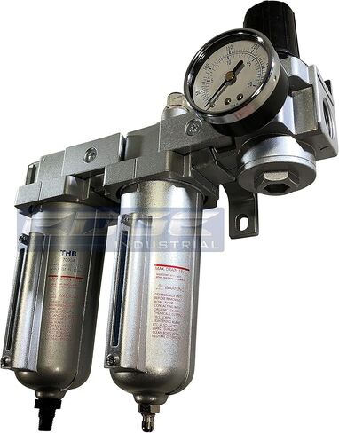 INDUSTRIAL RATED Three Stage Air Drying System - Air Particulate Filter, 0.01 Micron Coalescing Filter & Air Pressure Regulator Modular Combo 3, Metal Bowl (3/4" AUTO DRAIN) in Saudi Arabia