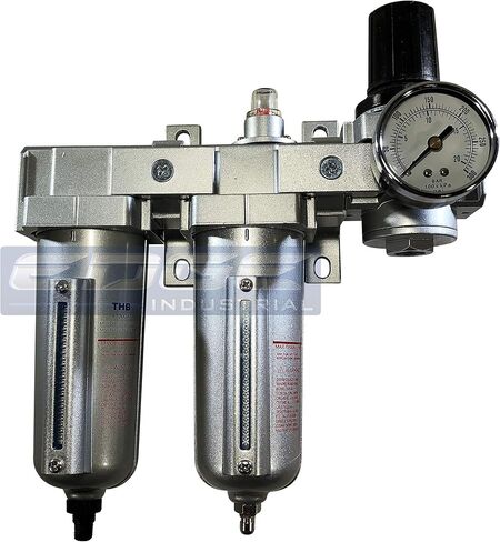 INDUSTRIAL RATED Three Stage Air Drying System - Air Particulate Filter, 0.01 Micron Coalescing Filter & Air Pressure Regulator Modular Combo 3, Metal Bowl (3/4" AUTO DRAIN) in Saudi Arabia