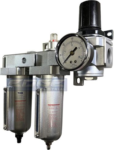 INDUSTRIAL RATED Three Stage Air Drying System - Air Particulate Filter, 0.01 Micron Coalescing Filter & Air Pressure Regulator Modular Combo 3, Metal Bowl (3/4" AUTO DRAIN) in Saudi Arabia