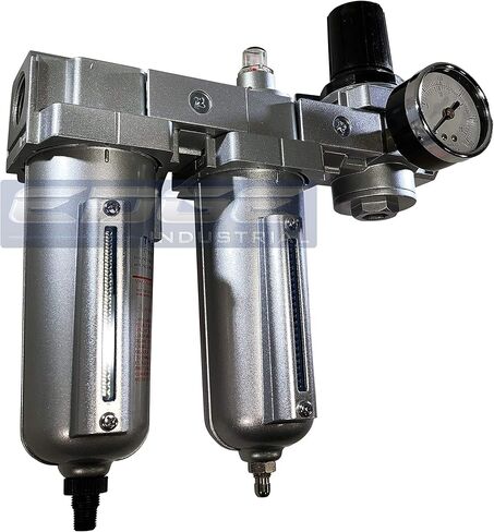 INDUSTRIAL RATED Three Stage Air Drying System - Air Particulate Filter, 0.01 Micron Coalescing Filter & Air Pressure Regulator Modular Combo 3, Metal Bowl (3/4" AUTO DRAIN) in Saudi Arabia