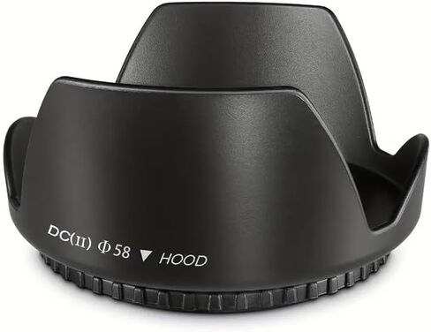 58mm Lens Hood - Ideal for Cameras | Durable Plastic, Light-Blocking Design, Dust & Debris Protection in Saudi Arabia