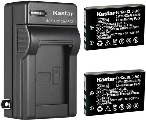 Kastar KLIC-5001 AC استبدال شاحن بطارية الجدار لـ Kodak KLIC-5001، K5001، 1054062، 1064062 بطارية، Kodak EasyShare Z760، EasyShare Z760 Zoom، EasyShare Z7590 كاميرا رقمية in Saudi Arabia
