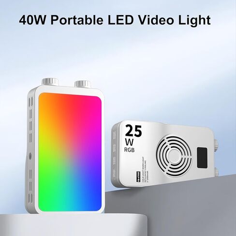 لوحة إضاءة فيديو Yoidesu 40 وات، كاميرا LED محمولة ثنائية اللون، 3000-7000 كلفن، CRI 95+، ضوء كاميرا 3000 مللي أمبير مع موزع وحامل للتصوير الفوتوغرافي والفيديو، مدونة فيديو in Saudi Arabia