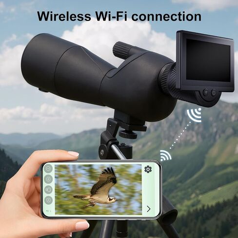 عدسة عينية إلكترونية WiFi، كاميرا تلسكوبية ذات شاشة عالية الدقة 4.3 بوصة مع تصوير في الوقت الحقيقي بدقة 1080 بكسل للتصوير الفلكي، متوافقة مع واجهة عدسة عينية مقاس 1.25 بوصة in Kuwait