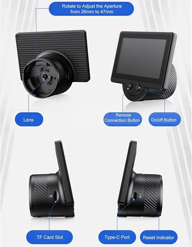 عدسة عينية إلكترونية WiFi، كاميرا تلسكوبية ذات شاشة عالية الدقة 4.3 بوصة مع تصوير في الوقت الحقيقي بدقة 1080 بكسل للتصوير الفلكي، متوافقة مع واجهة عدسة عينية مقاس 1.25 بوصة in Kuwait