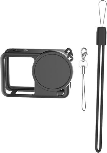 حافظة واقية + غطاء عدسة لـ DJI Action 6، غطاء سيليكون مقاوم للصدمات للكاميرا الرياضية، غطاء واقٍ مضاد للسقوط لملحقات DJI OSMO Action 6 (أسود) in Saudi Arabia