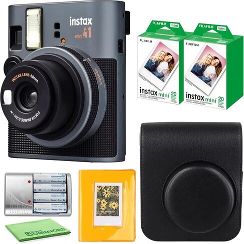 حزمة كاميرا FujiFilm Instax Mini 41 الفورية مع حزمة قيمة لفيلم Fuji Instax-Instant-mini (40 ورقة) + ألبوم صور - 64 جيبًا + حافظة واقية + المزيد in Saudi Arabia