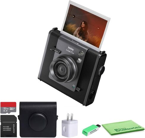 Fujifilm Instax Wide Evo Hybrid Instant Film Camera Bundle with Compatible Carrying Case + 32GB Memory Card + Cleaning Cloth + More in Saudi Arabia