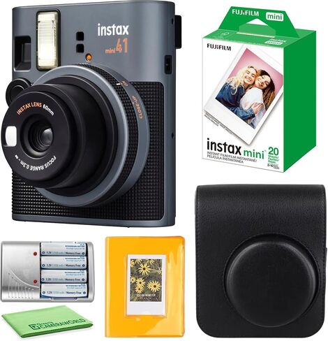 مجموعة كاميرا FujiFilm Instax Mini 41 الفورية مع حزمة قيمة لفيلم Fuji Instax-Instant-mini (20 ورقة) + ألبوم صور - 64 جيبًا + حافظة واقية سوداء in Saudi Arabia