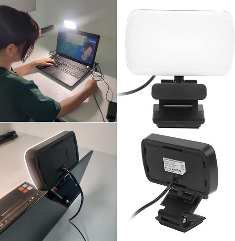 إضاءة مؤتمر الفيديو 360 درجة رأس قابل للدوران 3 مستويات قابل للتعديل 120 LED حبيبات مصباح مستديرة متفاوتة الأحجام قابلة للشحن كمبيوتر محمول كاميرا ويب الإضاءة in Saudi Arabia