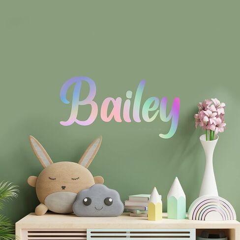 Colorful Magic Fairy Custom Name Wall Decal - Girls Wall Decor - WM117. Personalized Removable Nursery Sticker for Girls - Mural Room Decor for Kids in Saudi Arabia