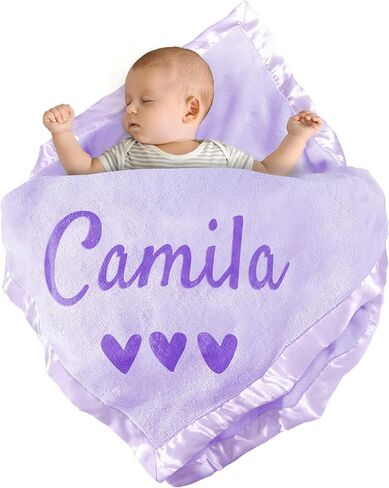 DayOfShe Personalized Name Blankets for Baby Girls Boy Gifts Custom Baby Name Blankets for Newborn Baby Shower Christmas Girl Gifts in Kuwait