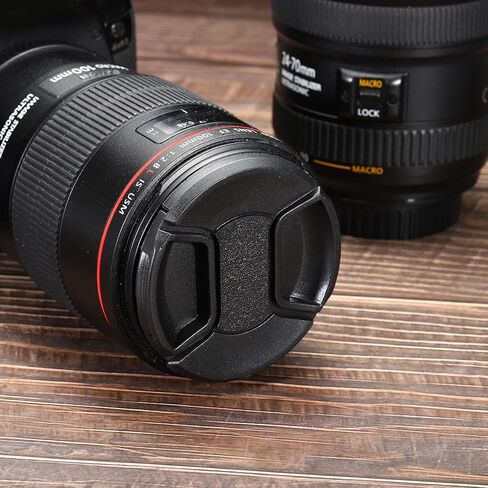 Camera Lens Cap, 2 Pack Center Pinch Front Lens Cover with Cap String/Microfiber Cleaning Cloth for 58mm Thread Universal DSLR Lenses for Nikon, for Fujifilm, for Pentax, for Leica in Saudi Arabia