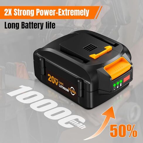 【سعة عالية】 2 عبوة 10.0 أمبير كحد أقصى WA3520 بديلة لبطارية ليثيوم أيون Worx 20 فولت متوافقة مع أدوات الطاقة اللاسلكية WG151 WG151.5 WG155 WG155.5 WG251 WG251.5 WG255 WG540 WG540.5 WG890 WG891 in Kuwait