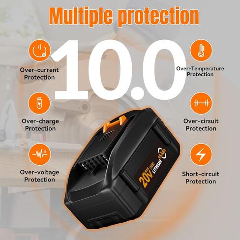 【سعة عالية】 2 عبوة 10.0 أمبير كحد أقصى WA3520 بديلة لبطارية ليثيوم أيون Worx 20 فولت متوافقة مع أدوات الطاقة اللاسلكية WG151 WG151.5 WG155 WG155.5 WG251 WG251.5 WG255 WG540 WG540.5 WG890 WG891 in Kuwait