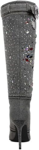 London Rag Cornik Multi Color Stones Denim Boots in Saudi Arabia