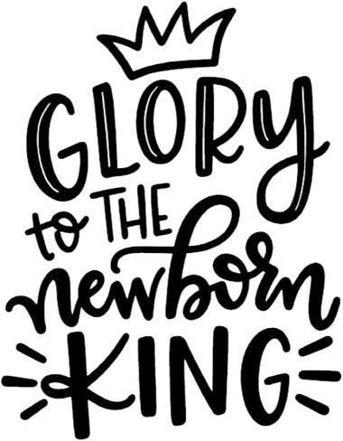 قطعة واحدة للأطفال من Glory to the Newborn King - ملابس عيد الميلاد للأطفال - قطن عضوي - كتابة باللون الأحمر in Saudi Arabia