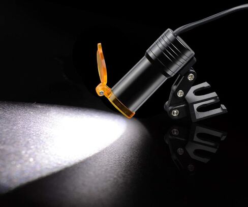 أنبوب عدسة أبيض 3.5X عدسة مكبرة زجاجية بصرية مع مصباح LED للرأس 5 وات، حقيبة حمل من الألومنيوم (أسود) in Kuwait