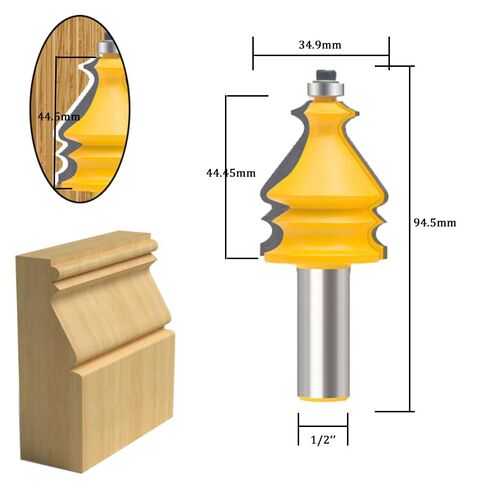 TAIWAIN 5PCS النجارة راوتر بت مجموعة 1/2 بوصة عرقوب، إطار الصورة المعمارية باب خزانة درج صب راوتر بت طحن القاطع، الخشب ميتري كربيد CNC أداة القطع (F-LE1) in Kuwait