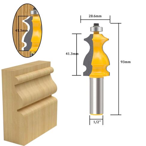 TAIWAIN 5PCS النجارة راوتر بت مجموعة 1/2 بوصة عرقوب، إطار الصورة المعمارية باب خزانة درج صب راوتر بت طحن القاطع، الخشب ميتري كربيد CNC أداة القطع (F-LE1) in Kuwait