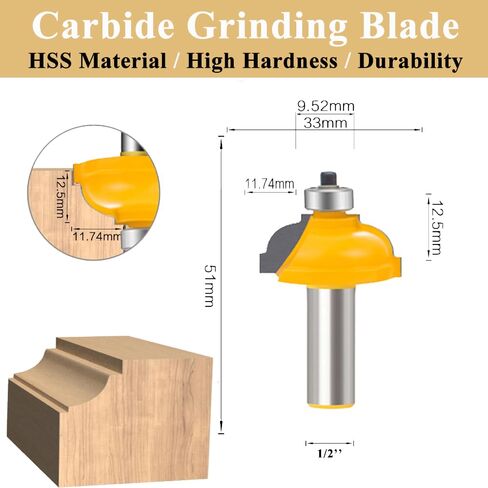 TAIWAIN 5PCS النجارة راوتر بت مجموعة 1/2 بوصة عرقوب، إطار الصورة المعمارية باب خزانة درج صب راوتر بت طحن القاطع، الخشب ميتري كربيد CNC أداة القطع (F-LE1) in Kuwait