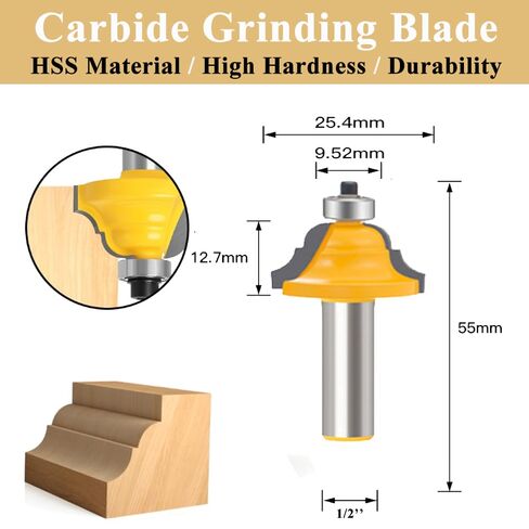 TAIWAIN 5PCS النجارة راوتر بت مجموعة 1/2 بوصة عرقوب، إطار الصورة المعمارية باب خزانة درج صب راوتر بت طحن القاطع، الخشب ميتري كربيد CNC أداة القطع (F-LE1) in Kuwait