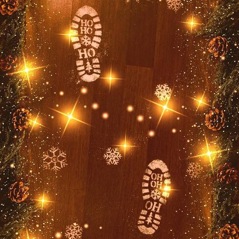 Santa Footprint Stencil Kit with Magic Powder – Reusable Santa Boot Print Templates for Floor – Create Realistic Santa Tracks for Kids on Christmas Morning – Christmas Footprints Decoration in Saudi Arabia