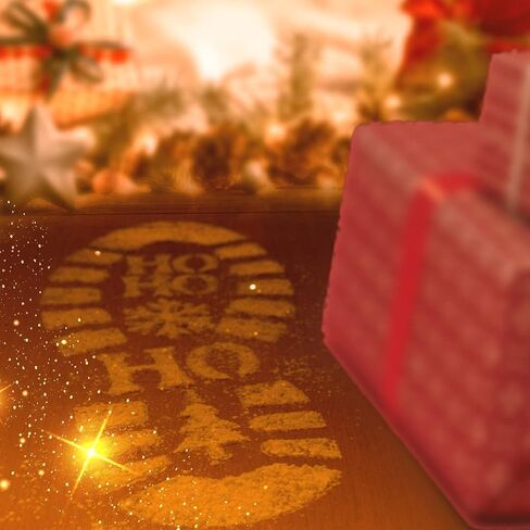 Santa Footprint Stencil Kit with Magic Powder – Reusable Santa Boot Print Templates for Floor – Create Realistic Santa Tracks for Kids on Christmas Morning – Christmas Footprints Decoration in Saudi Arabia