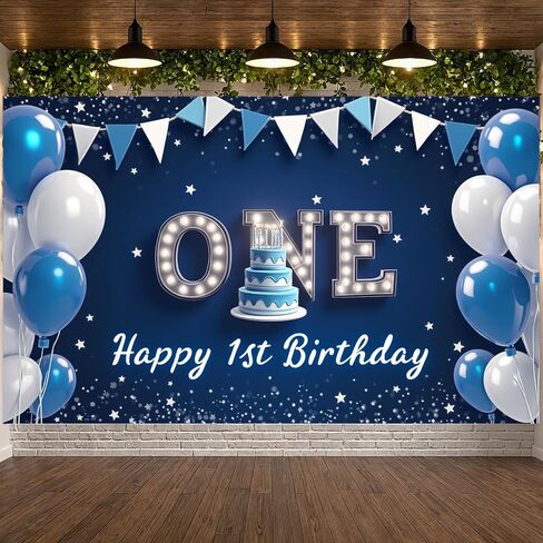 First Birthday Birthday Blue 1st Birthday Party Decoration Event Decoration Lighting Effect for Holiday Celebration Photo Shoot in Saudi Arabia