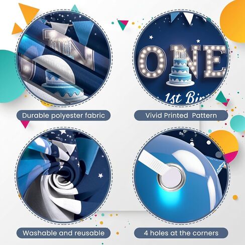 First Birthday Birthday Blue 1st Birthday Party Decoration Event Decoration Lighting Effect for Holiday Celebration Photo Shoot in Saudi Arabia