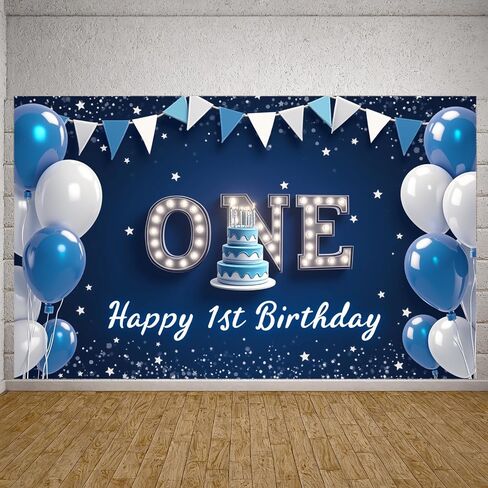 First Birthday Birthday Blue 1st Birthday Party Decoration Event Decoration Lighting Effect for Holiday Celebration Photo Shoot in Saudi Arabia