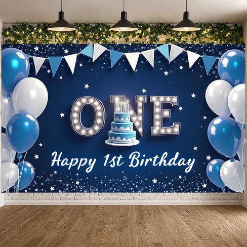 First Birthday Birthday Blue 1st Birthday Party Decoration Event Decoration Lighting Effect for Holiday Celebration Photo Shoot in Saudi Arabia
