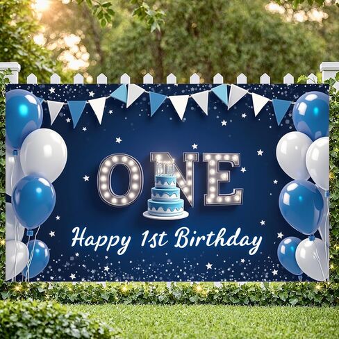 First Birthday Birthday Blue 1st Birthday Party Decoration Event Decoration Lighting Effect for Holiday Celebration Photo Shoot in Saudi Arabia