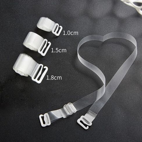 3 Pairs Clear Bra Straps, Invisible Adjustable Non - Slip Transparent Shoulder Straps TPU Shoulder Straps for Women and Girls - Adjustable Replacement for Strapless Bras (1.8*40 cm / 0.71*15.74 In) in Saudi Arabia