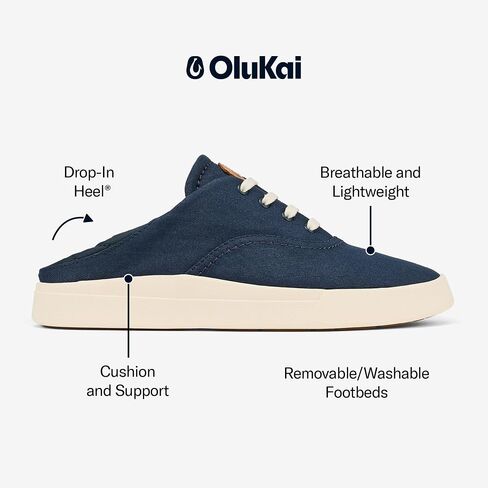 OLUKAI Kohu Women's Everyday Sneaker, Lightweight Canvas & Classic Lace-Up Design, All-Day Comfort & Support in Saudi Arabia