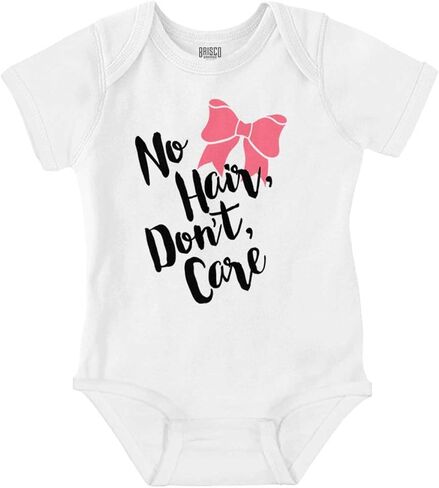 No Hair Don't Care Bald Adorable Baby Bodysuit Jumper Girls in Saudi Arabia