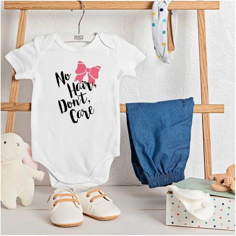 No Hair Don't Care Bald Adorable Baby Bodysuit Jumper Girls in Saudi Arabia
