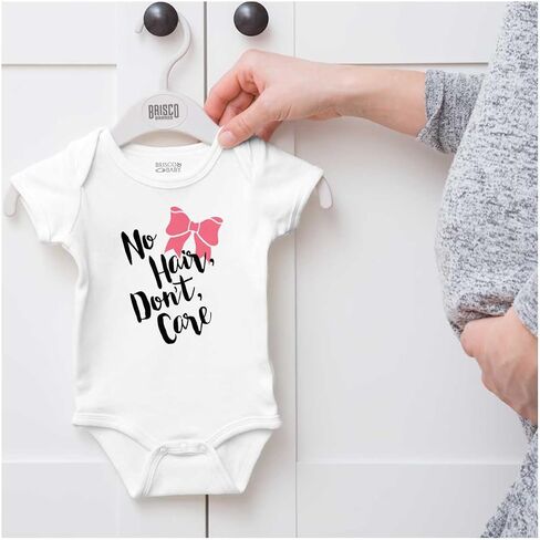 No Hair Don't Care Bald Adorable Baby Bodysuit Jumper Girls in Saudi Arabia