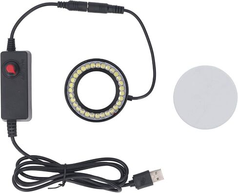 مصباح Fafeicy 31 LED، مصباح تعبئة دائري سطوع قابل للتعديل مع طاقة USB لمجهر ستيريو أحادي العين مقاس 46 مم، معدات بصرية للكاميرا الصناعية in Saudi Arabia