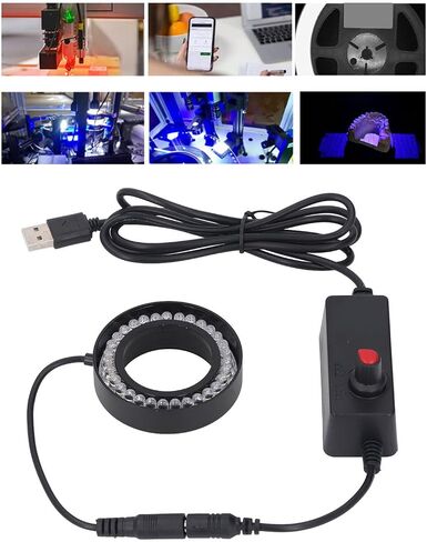 مصباح Fafeicy 31 LED، مصباح تعبئة دائري سطوع قابل للتعديل مع طاقة USB لمجهر ستيريو أحادي العين مقاس 46 مم، معدات بصرية للكاميرا الصناعية in Saudi Arabia